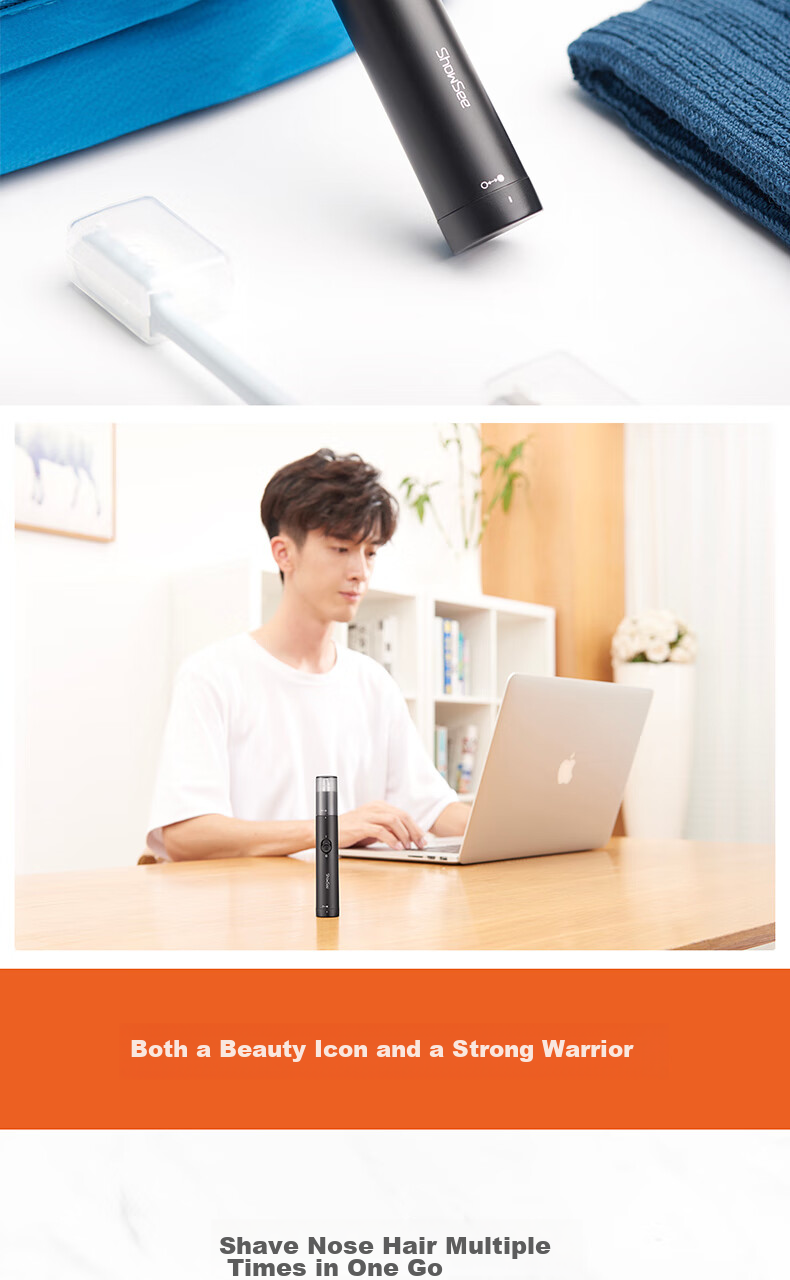 Showsee [TOP.1 Best-Selling over 100,000+] Home Electric Mini Nose Hair Trimmer And Hair Clipper, Quiet Low-Profile Portable No-Pinch, Birthday Gift for Father Or Boyfriend C1-BK 5