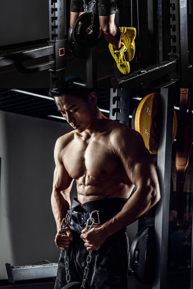 LARASTAR Pull-Up Weighted Belt, Waist Strength Training, Thickened Iron Chain Parallel Bars, Metal Steel Buckle Style 8
