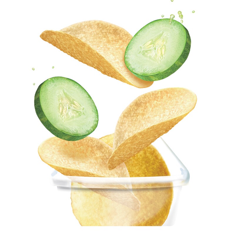 乐事（Lay's）无限薯片 翡翠黄瓜味 104克*2罐 208克 休闲零食 膨化食品