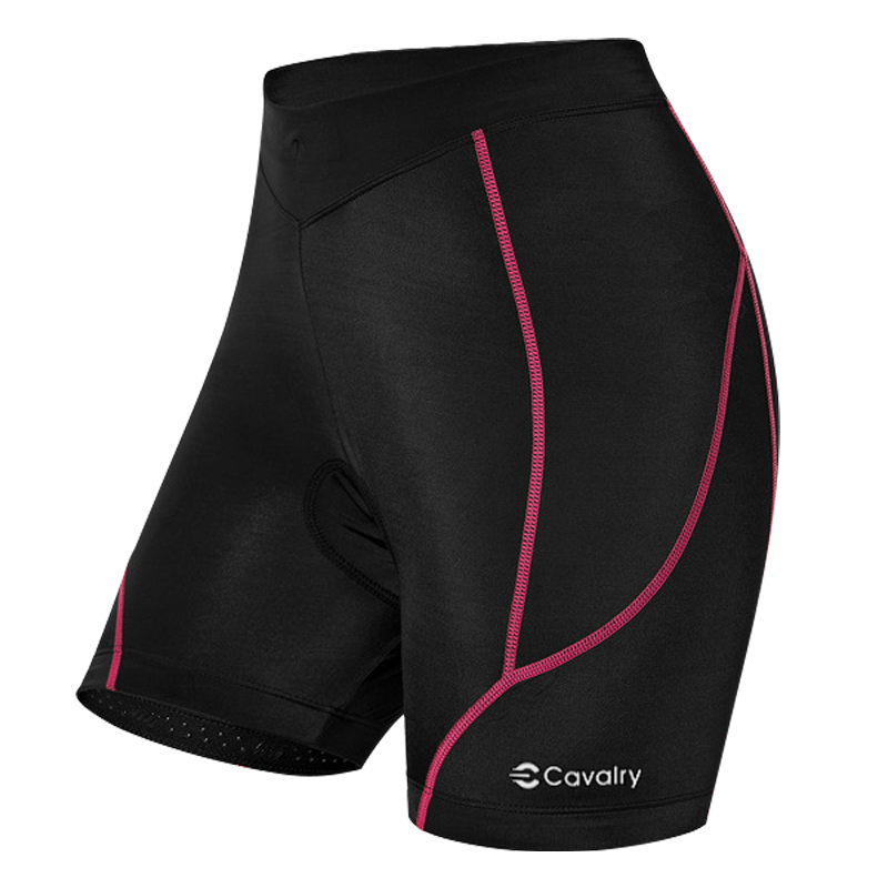 CAVALRY Women's Cycling Shorts with Silicone Foam Padded Seat, Mountain And Road Bike Riding Gear, Rose Red, Size M