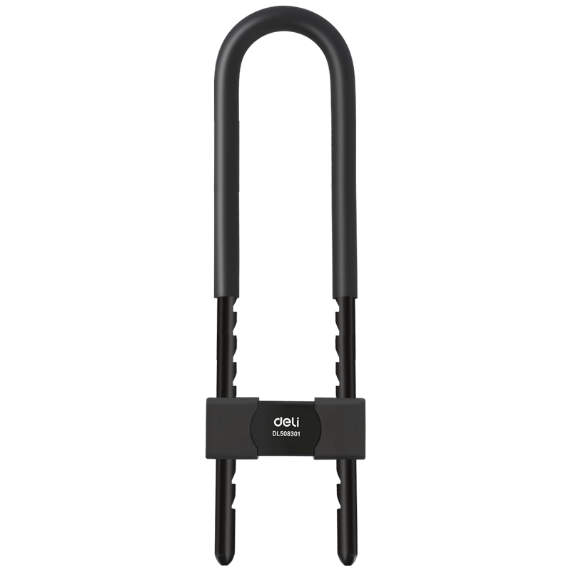 Deli U-Shaped Lock, Padlock, Glass Door Lock, Anti-Theft B-Grade Lock Cylinder, Electric Bike Lock, Cut-Resistant, Tamper-Proof, 290-400mm