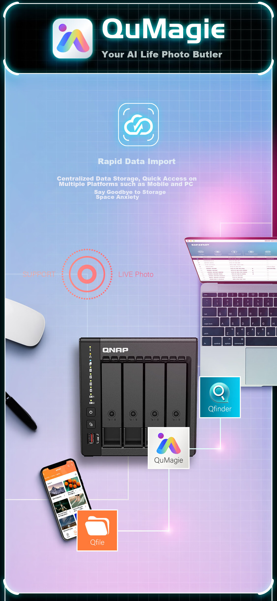 QNAP TS-466C Flagship 4-Bay NAS Network Storage, Pentium N6005 Quad-Core 8GB Memory Expandable, Dual 2.5G Ethernet Ports/HDMI 2.0, Home Private Cloud 8