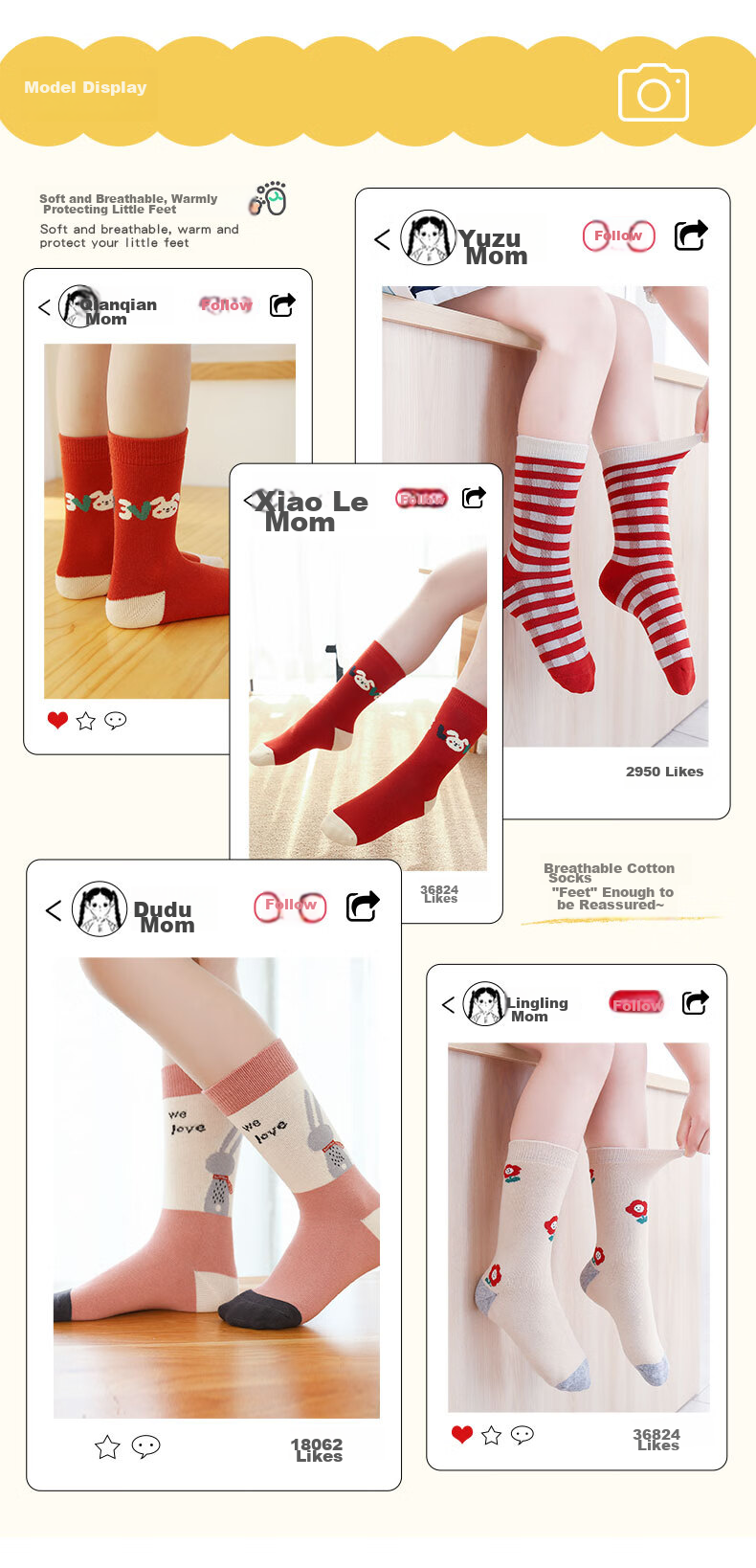 LIUZHI SHU Seamless Socks ~ High Tube Thickened Girls' Children's Socks, Combed Cotton, Autumn And Winter Terry Mid-Calf Long Socks 11