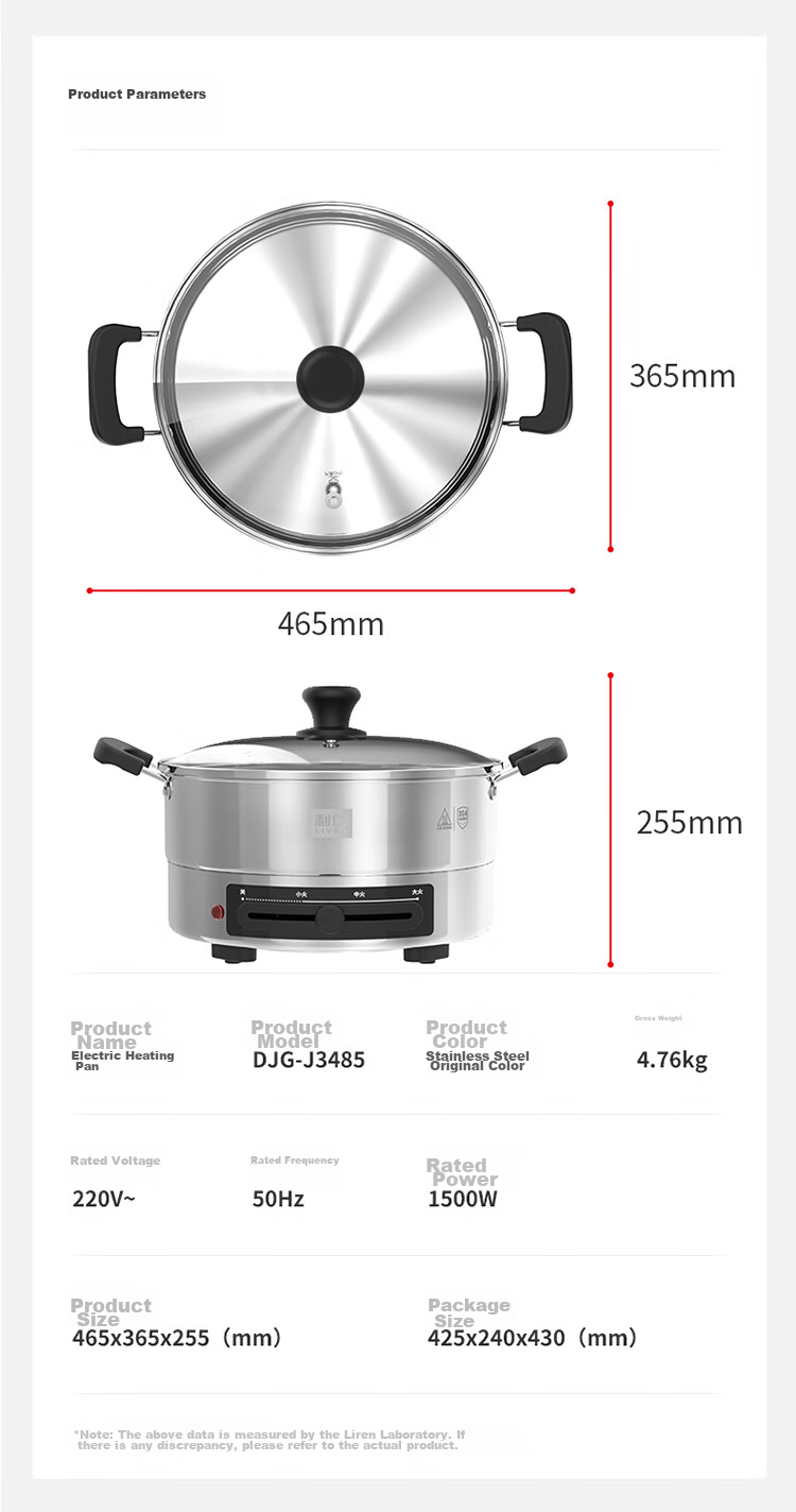 Liven Electric Griddle, Household Electric Frying Pan, 304 Stainless Steel, No Coating, Electric Pancake Maker, 34cm Enlarged, 85mm Deepened, Sandwich Breakfast Machine, DJG-J3485 16