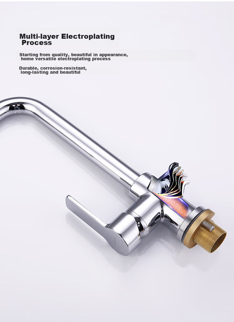 Larsd Kitchen Faucet, Hot And Cold Vegetable Washing Sink Faucet, Copper Body Rotatable Dishwashing Basin Tap F025 11