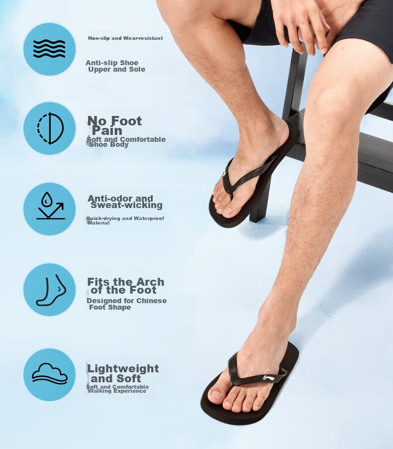 Li-Ning Flip-Flops, Sports Sandals for Men And Women, Summer Outdoor Wear, Non-Slip Casual Sandals, Skateboard Beach Shoes, Non-Slip Slippers 4