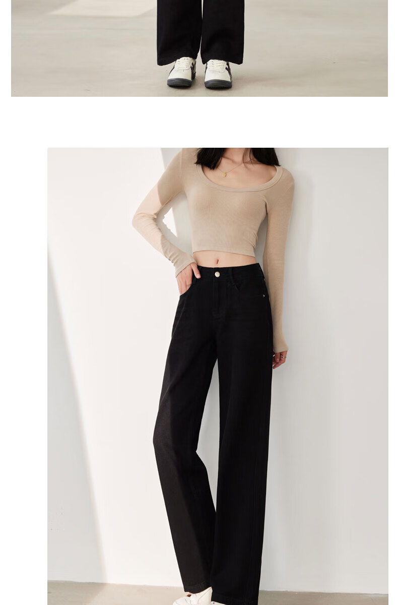 LangSha Straight-Leg Jeans for Women, Color-Fast High-Quality Spring And Autumn Long Pants, 2025 Loose Slim Wide-Leg Trousers 17