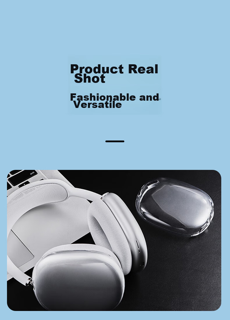 Masentek Compatible with Apple AirPods Max Over-Ear Bluetooth Headphones Protective Case, IPhone Soft TPU Accessory Cover, Scratch-Resistant, Drop-Proof, Wear-Resistant, Transparent 19
