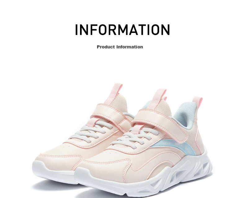 361° Running Shoes Sports Shoes Autumn And Winter Boys And Girls (3-12 Years Old) Leather Upper Windproof Running Shoes Rose Pink Color Size 35 40