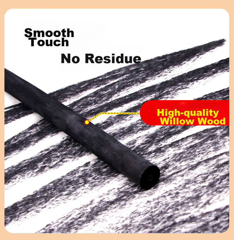 Marie's Cotton Willow Charcoal Sticks, Charcoal Pencils, Charcoal Refinements, Charcoal Bars, Sketching, Quick Drawing, Drawing, Extra Concentrated Charcoal Drawing Sticks - C7335 (15 Mixed Pieces), Art Sketching 3