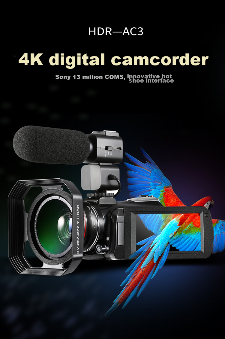 ORDRO AC3 4K Camera, High-Definition Digital DV Professional Camcorder for Home Use, Travel, Outdoor Activities, Weddings, Live Streaming, And Teaching 7