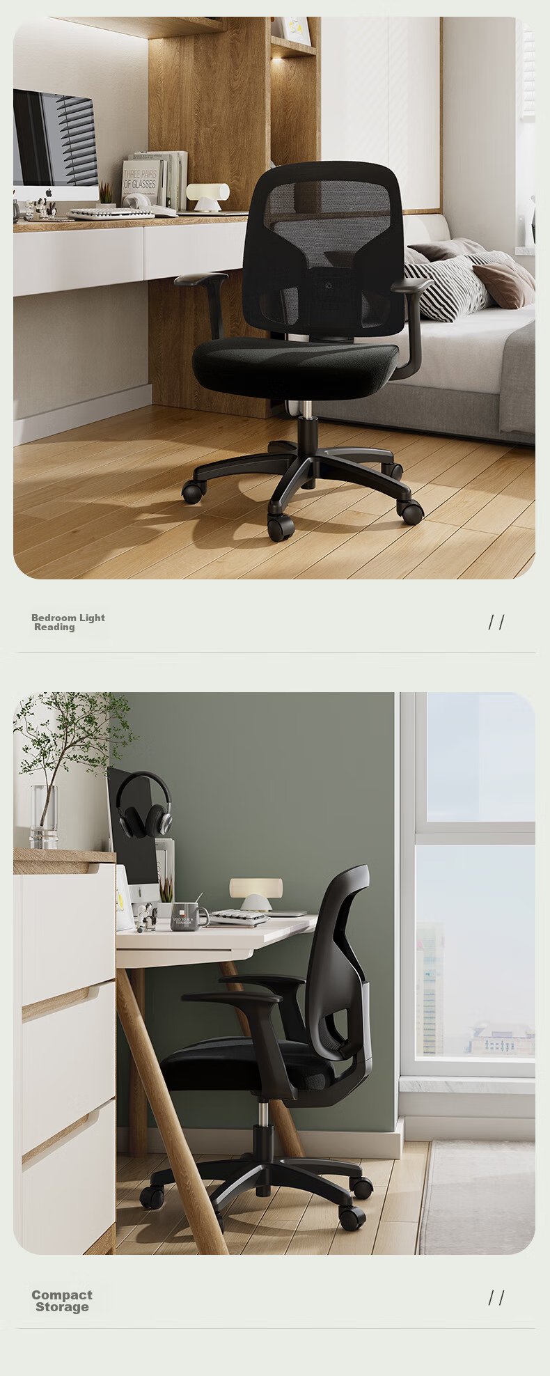 Deli KF255 Ergonomic Office Chair Conference Chair Home Student Study Chair Dormitory Backrest Chair Gray 17