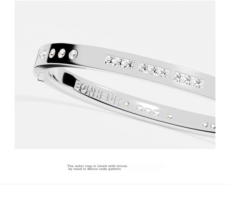 APM Monaco [Zhou Yiran's Choice] BONHEUR Morse Code Bracelet, Gift for Girls And Boys 2