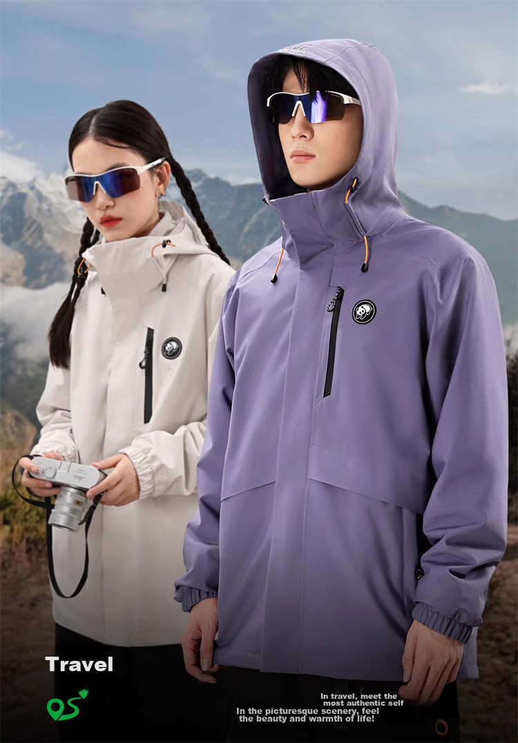 CAMEL Panda Three-In Outdoor Waterproof Windproof Jacket for Autumn And Winter, Unisex Hiking Mountaineering Coat 1641 28