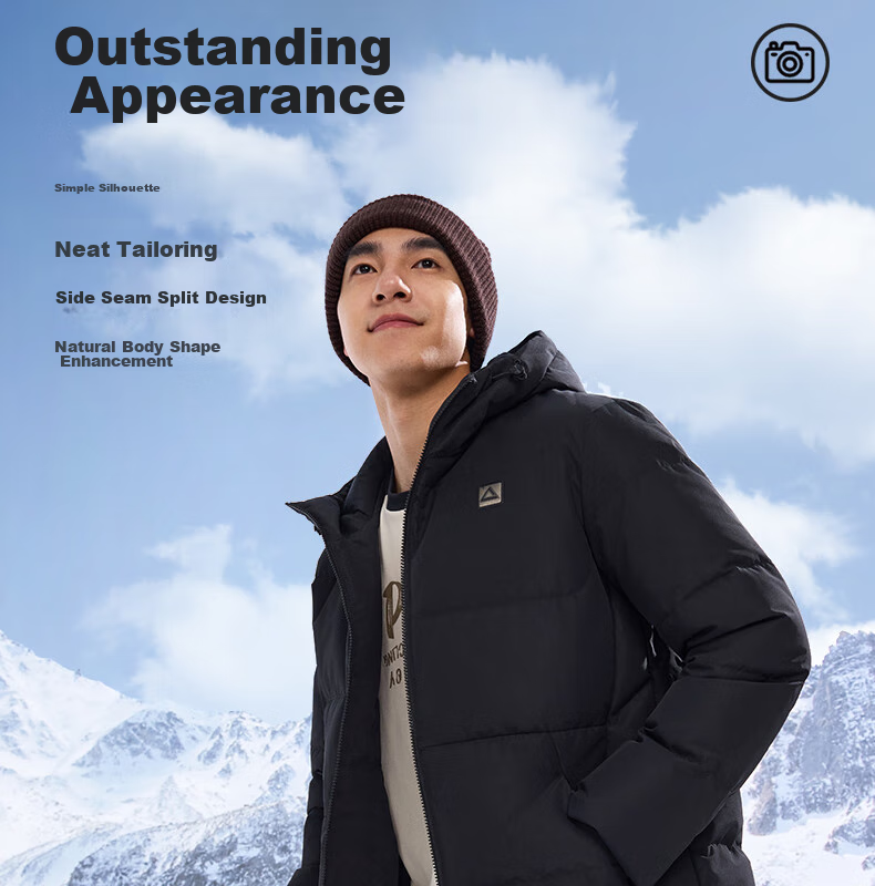 PEAK Yuxue down Jacket, Spring Season, Triple Protection Technology, Short Style, Men's Duck Down, Windproof, Warm Sports Coat, DF544121 11