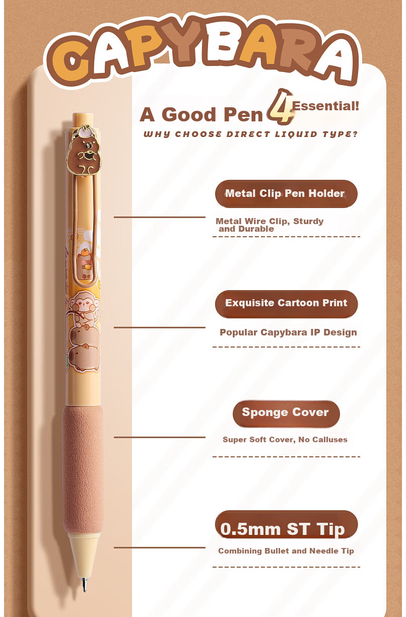 Soft Grip Retractable Gel Pen, 5-Pack with ST Tip, Quick-Drying Exam Pen for Students, Black High-Quality 0.5mm Fine Point Signature Pen, Ink Pe 2