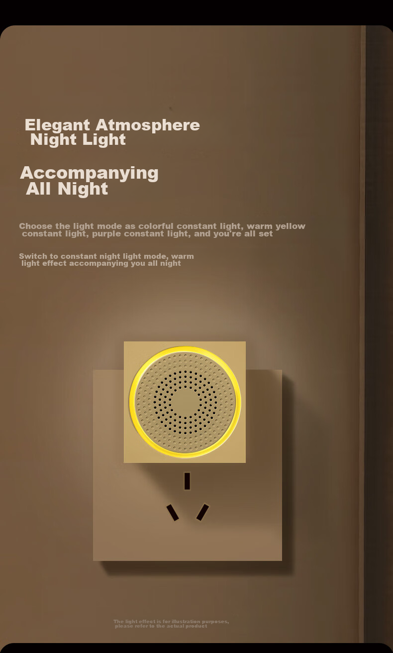 Advent Wireless Doorbell, Colorful Light-Up Self-Powered Home One-Key Silent Call Button, Cream Style 5