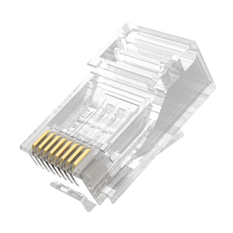 CHOOSEAL Cat6 RJ45 Gigabit Engineering Grade Crystal Head, Cat6 Crystal Head, 8P8C Computer Network Cable Connector, 50 Pieces, QLA60SZ50
