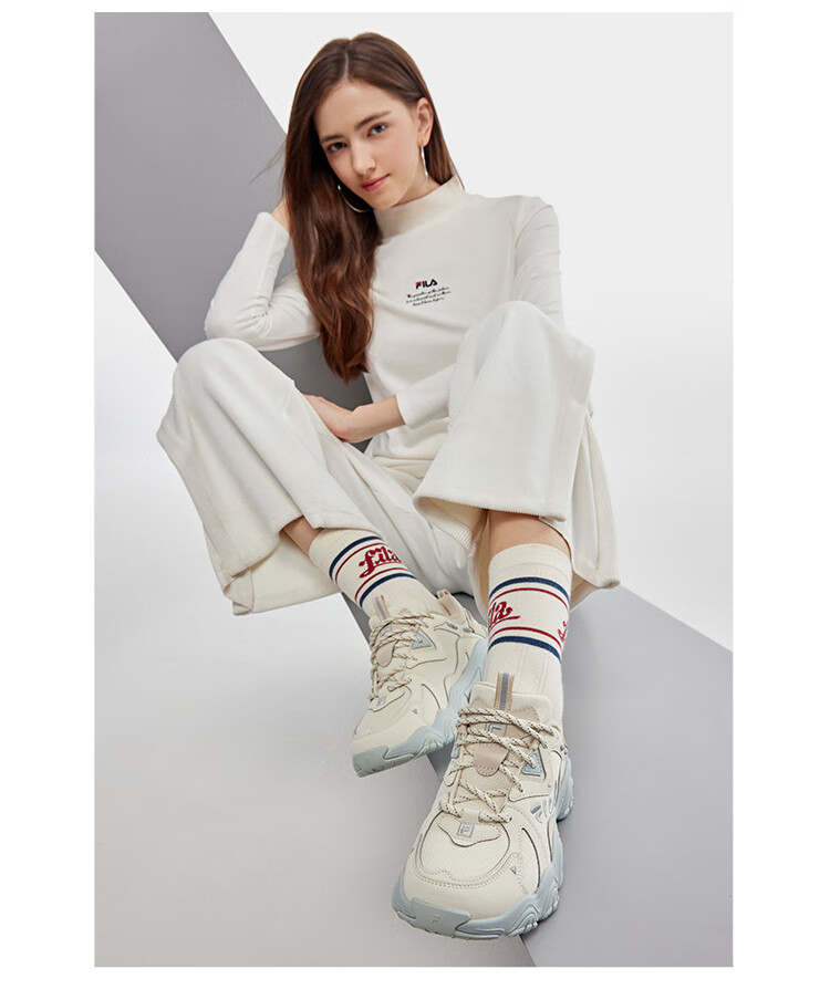 FILA Official Cat Paw Shoes 4th Generation Women's Dad Shoes Retro Casual Sports Shoes 25