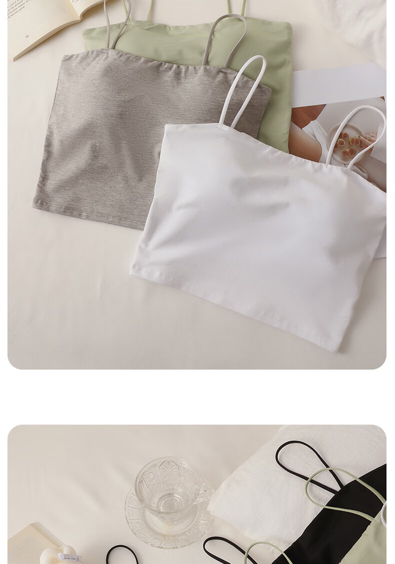LangSha Women's Camisole Tank Top with Built-In Bra Pads, Sexy Backless Vest, Inner Wear, One-Piece Camisole 19