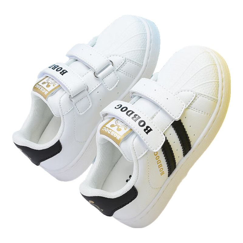 BOBDOG Children's Shoes, Boys' Low-Top Sneakers, Kids' Sports Shoes, Spring And Autumn Style, 101531133, White/black, Size 30