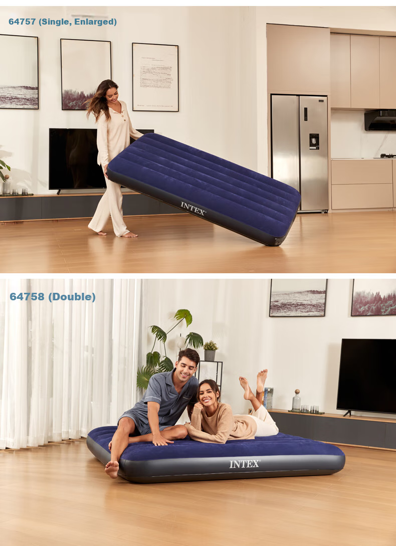 INTEX Inflatable Mattress Car Bed Nap Folding Bed Hospital Companion Single Air Mattress Outdoor Moisture-Proof Mat 64756D 5