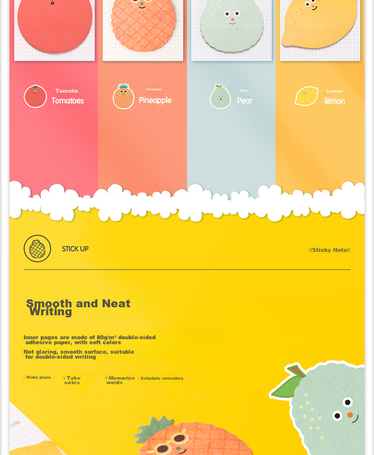 Deli 24 Packs of 720-Page Fruit-Themed Memo Pads, Creative Cute Message Paper/sticky Notes/self-Adhesive Message Book Back-To Essential 25601 3