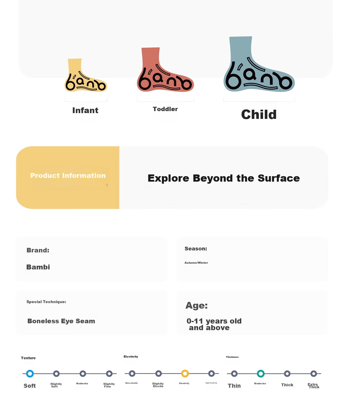 Banbi Children's Socks, Autumn And Winter Girls' Student Big Kids Spring And Autumn Seamless Mid-Calf Cotton Socks BB2455, Size 20-22 9