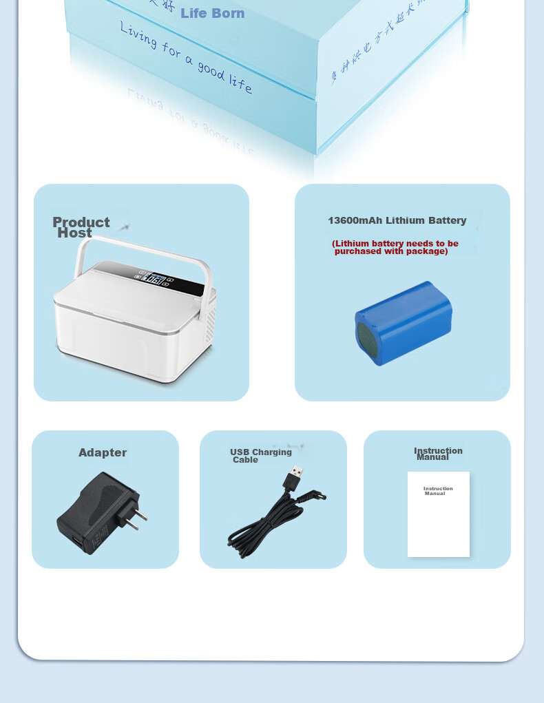 Chaoguo Insulin Cooler Box, Portable Mini Refrigerator, Car Fridge, Growth Hormone Medicine Storage Cooler 23