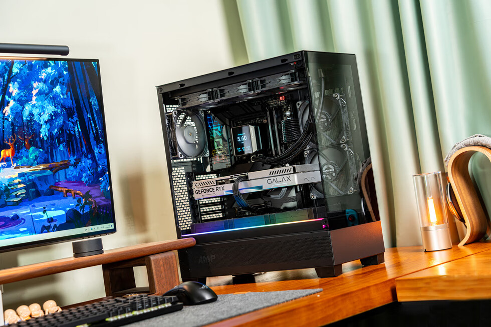PHANTEKS XT523 View Black Sea View Tempered Glass Full View TX Motherboard Case for Desktop Computer (Side ARGB Light Strip/360mm Water Cooling Support/Type-C) 24