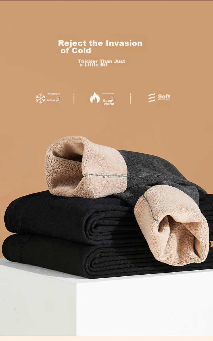 XUEXIMAN Thermal Underwear for Men, Fleece-Lined Thick Lambswool Knee Protection Autumn Pants Winter Men's German Velvet Heat-Generating Cold-Proof Base Layer Cotton Pants 8