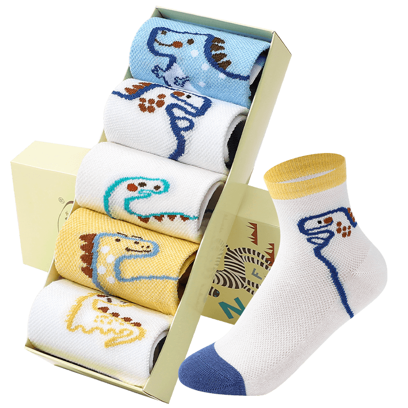 LangSha Boys' Cotton Mesh Socks Mid-Calf Breathable Comfortable Spring Summer