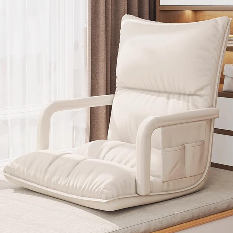 Huakaizhixing Lazy Sofa Bed Backrest Chair, Internet-Famous Bay Window Chair, Sofa Chair, Tatami LZ077, Off-White Tech Fabric