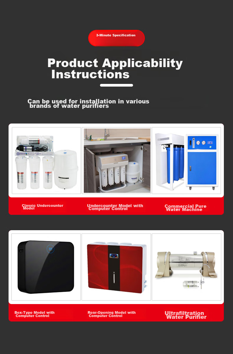 Jingwanhui Universal Water Purifier Accessories, Integrated Inlet Tee Fitting, 4 Points to 3 Points PE Pipe, One-Piece Tee for Water Purification Equipment Faucet, W872 3