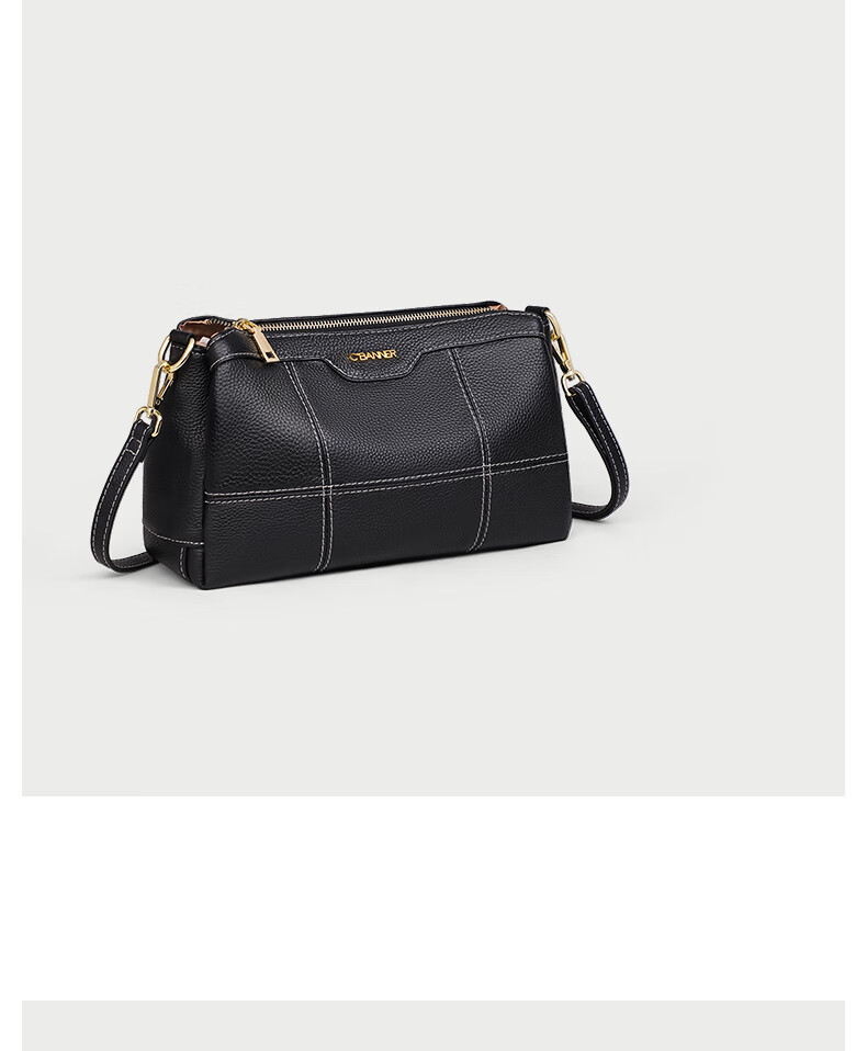 C.BANNER Top-Grain Leather Handbag, Women's Crossbody Bag, Middle-Aged Mom Underarm Bag, Brand Birthday Gift for Girlfriend on May 20 12