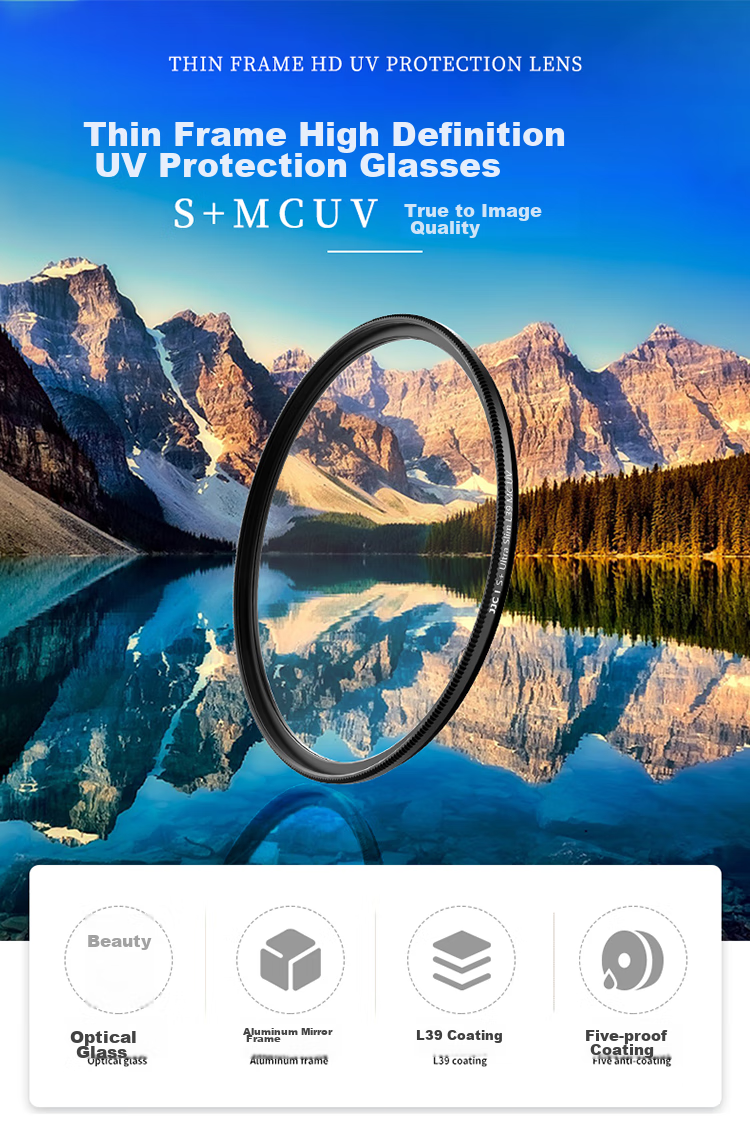 JJC UV Filter, 52mm Filter S+ Lens Protector, Suitable for Nikon 24-50, Z5, Z5 Second Generation, Fuji 15-45, XM5, XT30 Second Generation, X-T50, XS10 Cameras 6