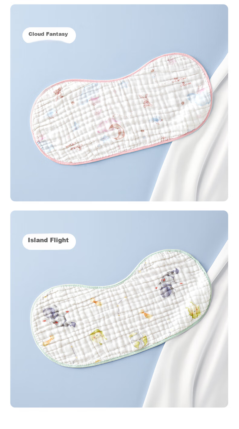 Shiyuejiejing Baby Burp Cloth, Gauze Towel, Drool Bib, Nursing Cloth, Baby Flat Pillow Burp Pad, Back Towel, 2 Pieces, Bear Patter 16