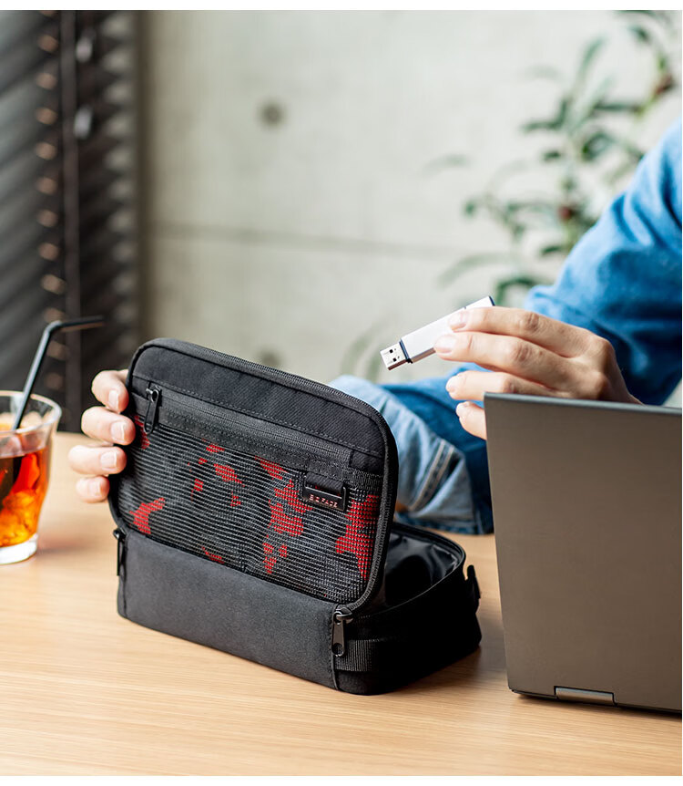 SANWA Travel Portable Bag, Cable And Power Cord Storage Pouch, Charger And Electronic Accessory Organizer, Light Gray 5