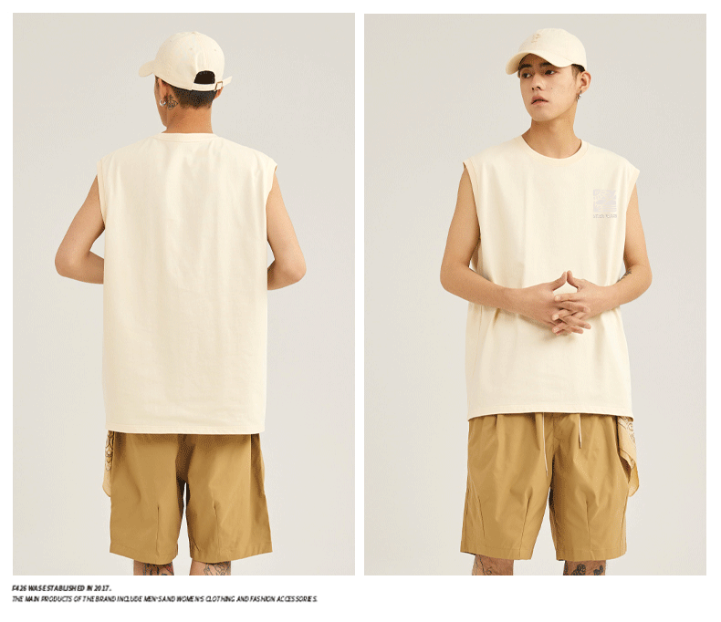 Baleno Cotton Tank Top for Men, Summer Breathable Basic Style, Sports Fitness Sweat-Absorbing Basketball Loose Versatile Casual Vest Undershirt 7