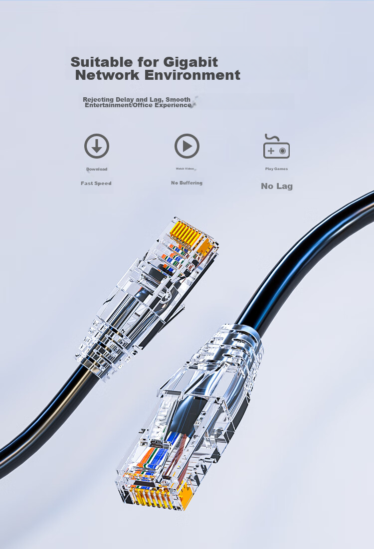 HAILE Cat5e Pure Copper Outdoor Special Network Cable for Engineering And Home Use, Waterproof And Sun-Resistant with RJ45 Connectors, 40 Meters, Finished Broadband Monitoring Outdoor Network Patch Cable HT-6508 8