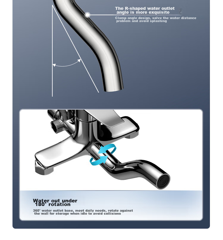 MEJUE Shower Set, High-Pressure Shower Head, Hot And Cold Brass Faucet with Mixing Valve, Bright Silver Z-5119 19