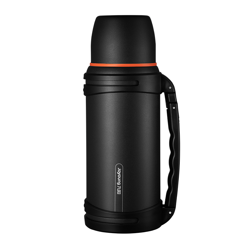 Joyoung Travel Thermos, Insulated Bottle, 304 Stainless Steel, Large Capacity, Vacuum Insulated Water Bottle for Car And Outdoor Use, 1.5L Black