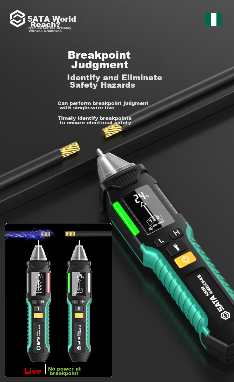 Shida SATA Voltage Tester, Smart Sensing Digital Display Voltage Tester, Live Wire And Neutral Line Continuity Tester, Multi-Function Voltage Pen D05989 6