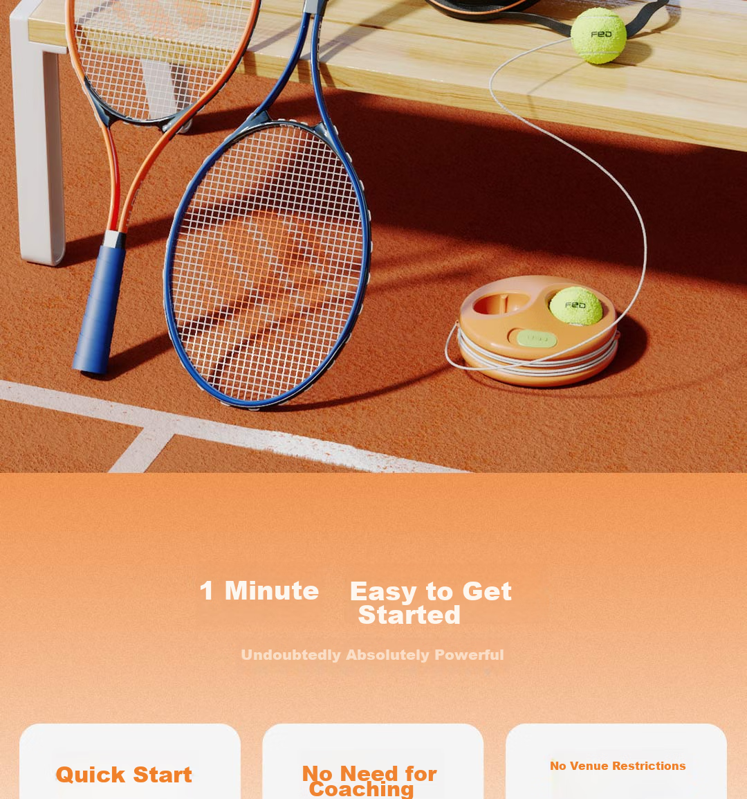 FEIERDUN FED Tennis Racket, Tennis Training Device, Stringed Rebound Ball, for Single Beginners, College Students, Children, Double Professional Set 2