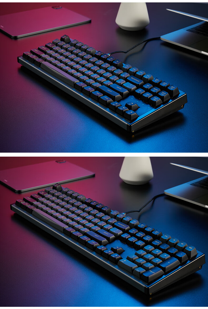 Hyeku I3 87-Key Wired Customizable Keyboard Gaming Hot-Swappable Aluminum Alloy Frame PBT Keycaps RGB Detachable Cable Night Black Kailh Danxia Fast Switch 17