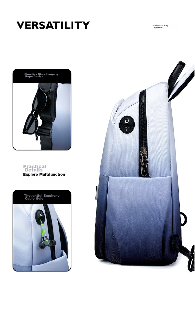 GOLF Chest Bag, Unisex Crossbody Bag, Gradient Shoulder Bag, Water-Resistant Phone And IPad Bag, Sports Waist Pack, Cycling Backpack 12