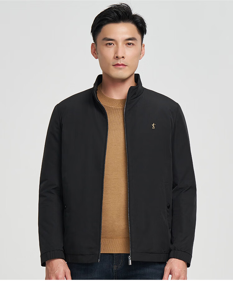 TRIES Men's Padded Jacket, Autumn And Winter Warm Embroidered Coat, Thick Windproof Stand-Collar Cotton Outerwear for Me 14