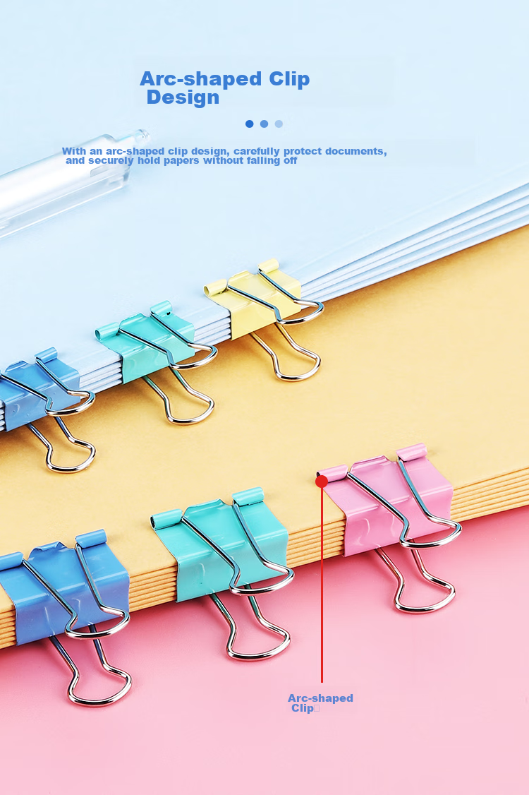 COMIX [Super Popular] 24 Pieces 41mm Binder Clips, 2# Large Size Paper Clips, Colorful Metal Document File Clips Stationery Office Supplies, 24 Pieces/tube EB405 7