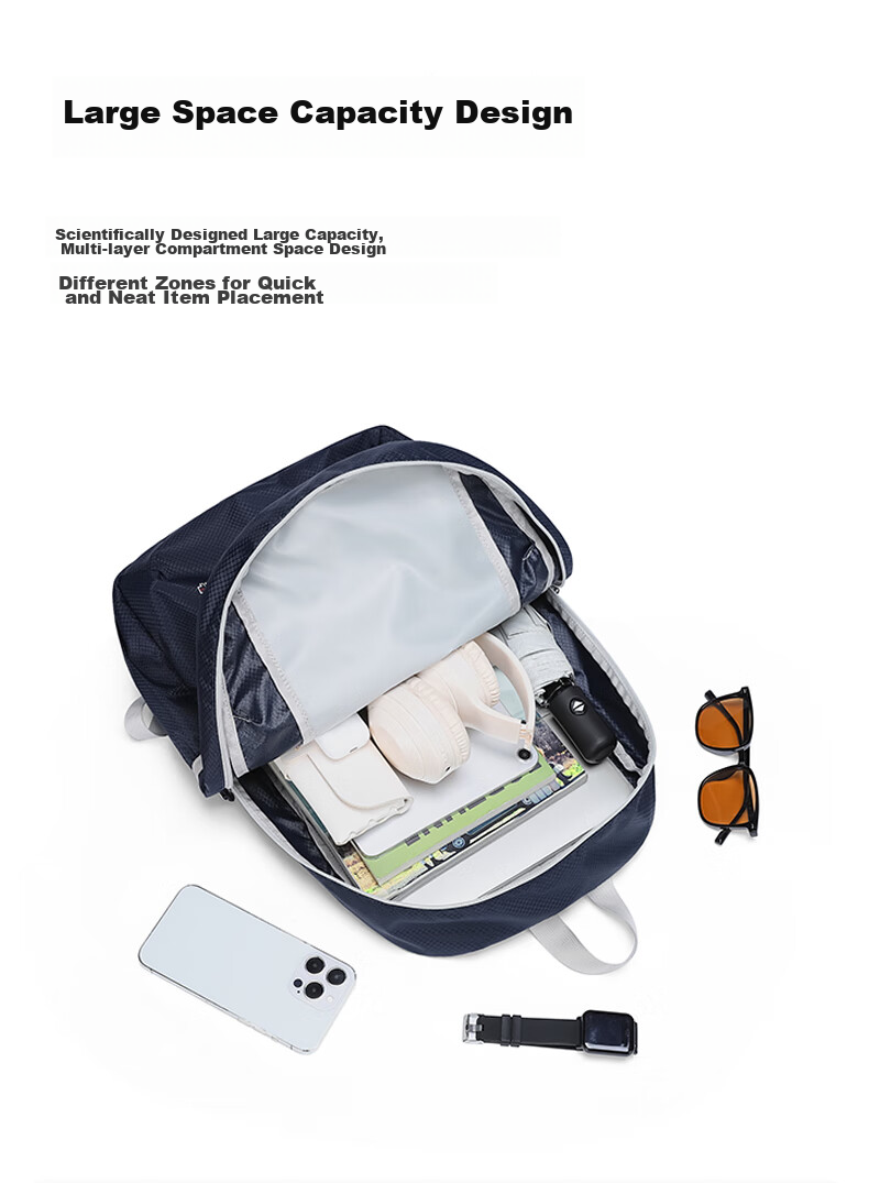 GOLF Foldable Backpack for Women And Men, Lightweight Water-Resistant Travel Bag, Outdoor Hiking Sports Fitness Pack 12