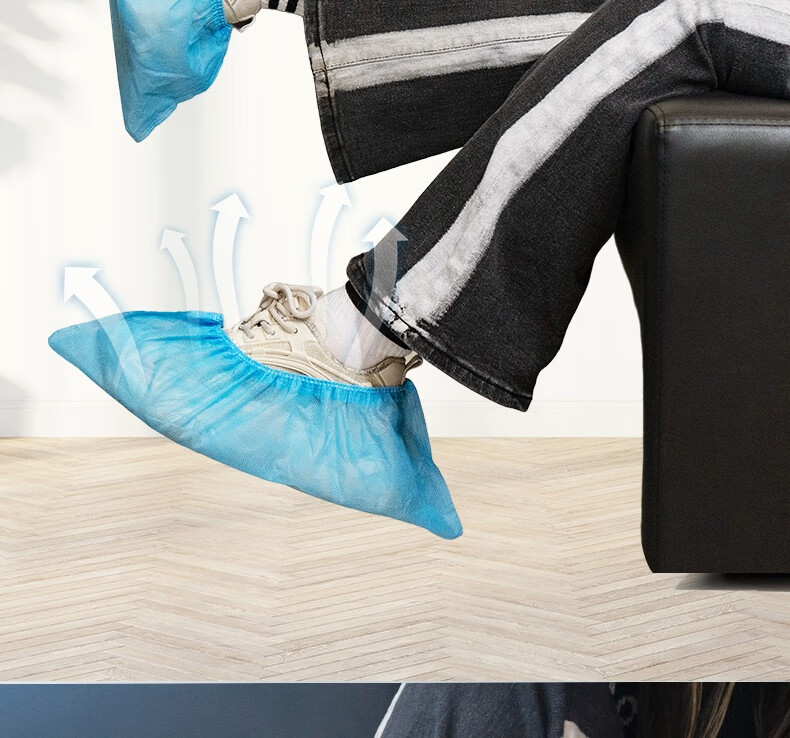 Ansell Disposable Shoe Covers (100 pcs) Non-woven Thickened Dustproof Shoe Covers 39938 7